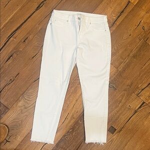 7 For All Mankind Women's Cream Ankle Jeans